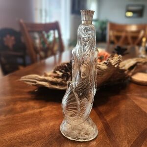 vintage 1970s Avon clear glass 'Sea Maiden' or 'Mermaid' bottle